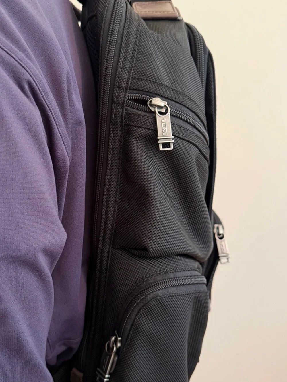 Tumi Brown and Black Men's Backpack with Leather Accents